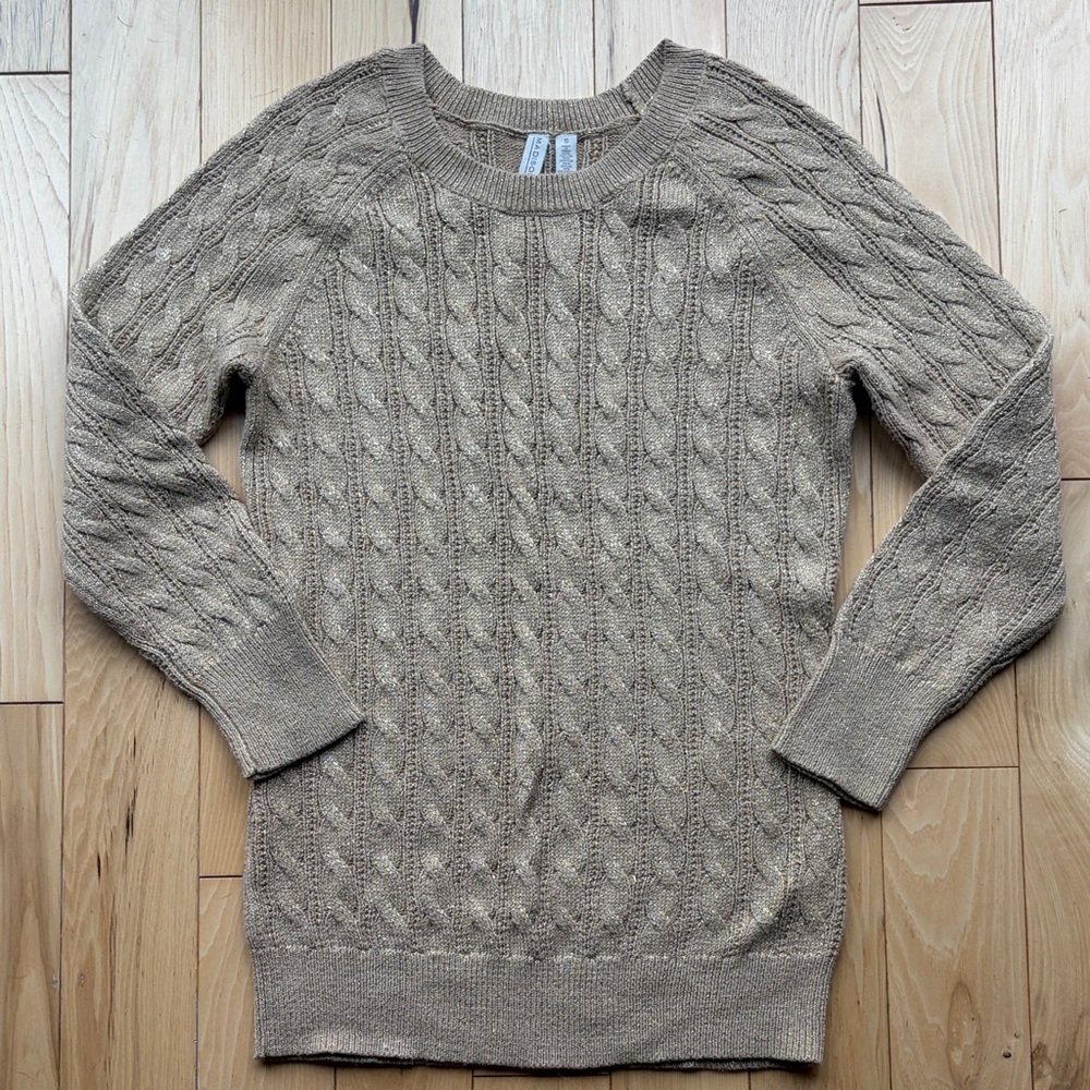 Cable Knit Gold Sweater